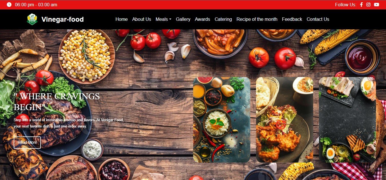 Vinegar Food website preview